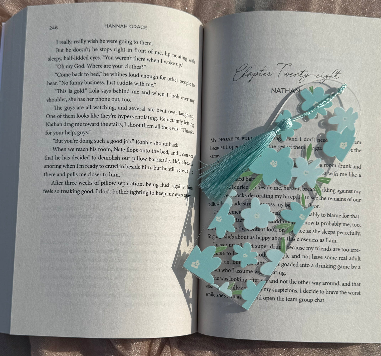Blue Floral Bookmark