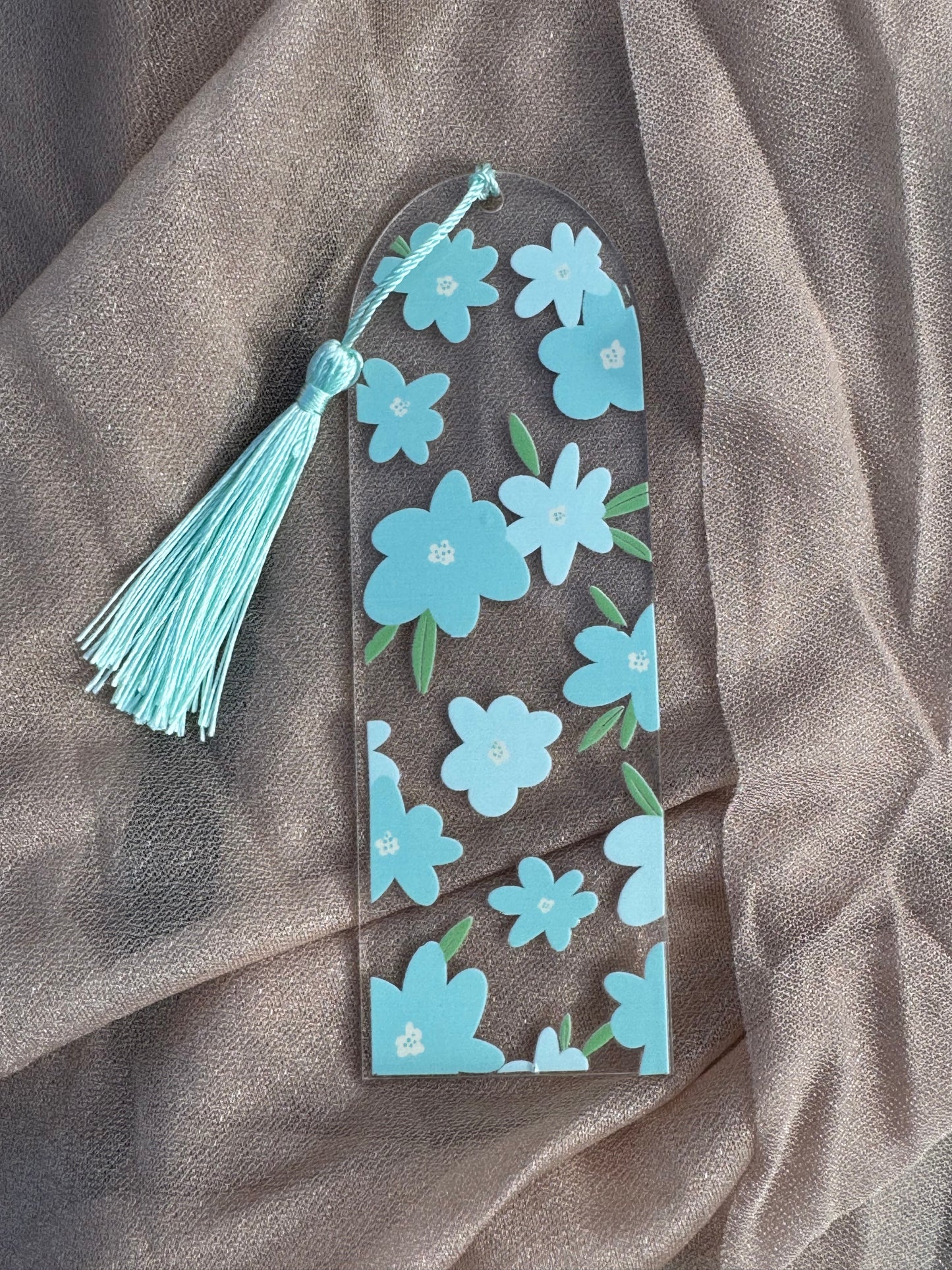 Blue Floral Bookmark