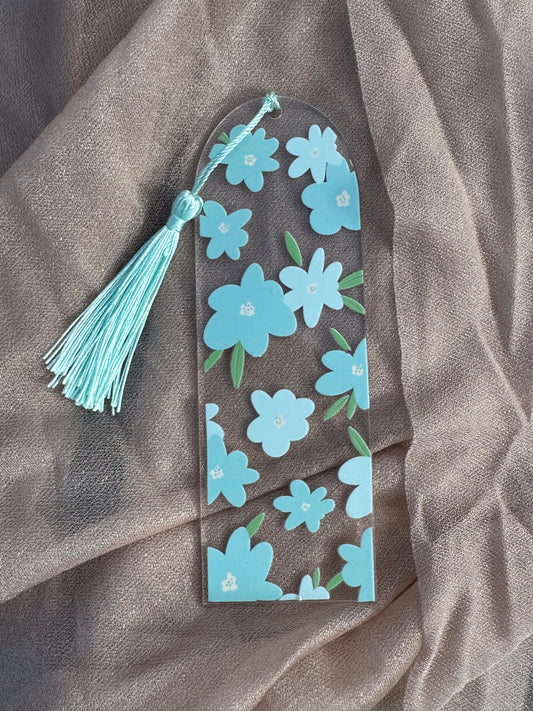 Blue Floral Bookmark
